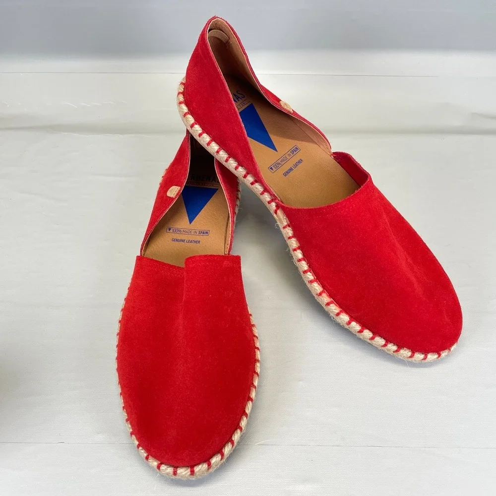 Verbenas Carmen Espadrille Shoes Womens Size 42 US 11 Red Suede Slip On Sandals